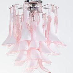 a pink chandelier hanging from the ceiling