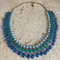 Beautiful, Blue, Beaded, Collar, Statement Necklace Signed By Coldwater Creek. New In Box, From A Healthy, Smoke Free Home. Ships In 1-2 Business Days. #Giftsforher #Gift #Present #Christmas #Season #Birthday Blue Costume Jewelry Beaded Necklace With Faceted Beads, Blue Beaded Necklace With Dangling Beads For Costume Jewelry, Blue Beaded Necklace With Dangling Beads, Blue Beaded Chain Necklace In Costume Jewelry Style, Blue Beaded Necklaces In Costume Jewelry Style, Blue Beaded Chain Necklace Costume Jewelry, Blue Costume Jewelry Beaded Necklace With Dangling Beads, Blue Costume Jewelry Necklace With Dangling Beads, Elegant Blue Beaded Necklace With Dangling Beads