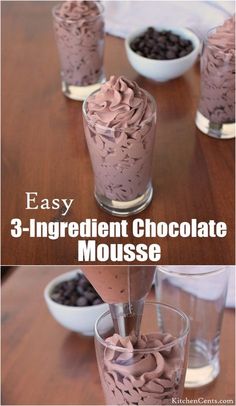 chocolate mousse with whipped cream and chocolate chips