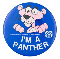 a blue frisbee that says i'm a panther