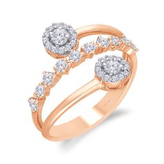 This exclusive white diamond ring set in 14k rose gold is an elegant statement from our ETERNAL collection. This ring features 0.65 CTW of white diamonds. The ETERNAL collection is our complete diamond collection. Every diamond has its own special identity and we strive to highlight the stones' best characteristics with thoughtful design and distinguished craftsmanship for lifetimes of wearability and enjoyment. Metal: 14k Gold Metal Color: Rose Gold Stones: Round White Diamonds 0.65 CTW Vintage Gold Brooch, 3 Stone Diamond Ring, Diamond Ring Set, Diamond Collection, White Diamond Ring, Diamond Ring Settings, Gold Brooches, Buying Diamonds, Classic Jewelry