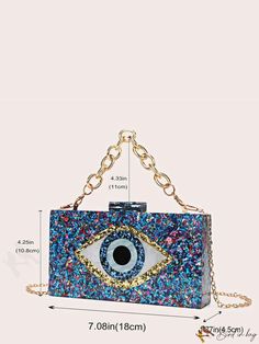 BirdinBag - Chic Evil Eye Pattern Box Bag: Ideal for Weddings, Proms & Party Events Evil Eye Pattern, Purse For Wedding, Bridal Purse, Perfect Purse, Eye Pattern, Red Pattern, Box Bag, Prom Party, Small Boxes