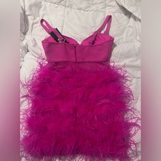 Hot Pink Feather Mini Dress Dresses Hot Pink, Feather Mini Dress, Black Sequin Mini Dress, Tie Dye Mini Dress, Champagne Dress, Strappy Mini Dress, Sequin Bodycon Dress, Mock Neck Dress, Pink Feathers