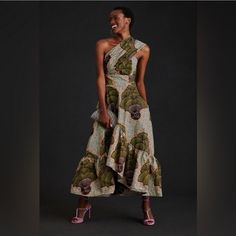 Questions? Leave A Comment Below! Kitenge Dress, Cocktail Dress Style, African Fabric Dress, One Shoulder Maxi Dress, African Print Clothing, African Styles, Mommy Style, African Print Dress, Textured Dress