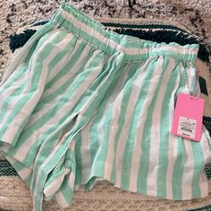 Stoney Clover Lane By Target Shorts In Mint Green And White Stripes! Size Small, Brand New With Tags. Just Trying To Make What I Paid For Them Cute White Vacation Pajama Shorts, Cute Spring Vacation Pajama Shorts, Cute White Pajama Shorts For Vacation, White Pajama Shorts For Vacation Spring, White Pajama Shorts For Spring Vacation, Cute Spring Pajama Shorts, Trendy Green Vacation Shorts, Trendy Green Shorts For Vacation, Cute White Vacation Shorts