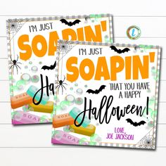 Halloween Soap Gift Tags, Soapin You Have a Happy Halloween, Fall Thank You Hand Sanitizer Gift School Teacher Staff Nurse Editable Template Soap Gift Tags, Hand Sanitizer Gift, Staff Nurse, Halloween Soap, School Staff, Tag Print, Soap Gift, Halloween Fall, Diy Template