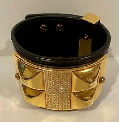 Rebecca Minkoff Studded Pave Leather Bracelet | eBay Bracelet Sizes, Rebecca Minkoff, Leather Bracelet, Bracelet, Leather