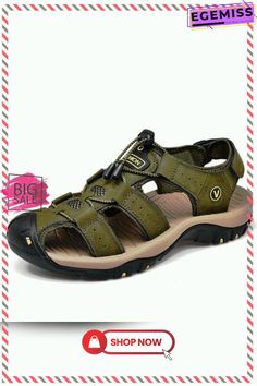 Men Soft Leather Sandals Big Size Roman Comfortable Sandal Shoes Leather Sport Sandals For Summer Outdoor Activities, Leather Sport Sandals For Summer Outdoor, Leather Sport Sandals For Outdoor Summer, Leather Sandals For Summer Outdoor Activities, Leather Sandals For Outdoor Summer Activities, Summer Leather Sandals For Outdoor Activities, Green Leather Sport Sandals For Summer, Leather Sandals For Spring Outdoor Activities, Non-slip Flat Leather Sandals