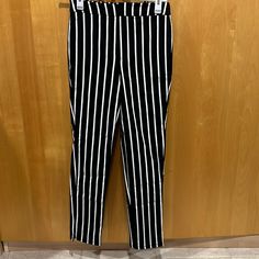 New With Tags. Ankle Length Work Pants From Forever 21. Color Black And White Stripes. Size Small. Never Worn! Forever 21 Black Bottoms For Workwear, Forever 21 High Waist Work Pants, Forever 21 High Waist Pants For Work, Forever 21 Fitted Pants For Workwear, Forever 21 Summer Workwear Pants, Forever 21 Stretch Black Pants, Forever 21 Black Stretch Pants, Forever 21 Black Pants For Spring, Chic Stretch Pants From Forever 21