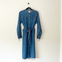 Size 8 100% Cotton Great Condition Length 44 Chest 19 Waist 20 Sleeve 25 050822 J Crew Dress, Denim Shirt Dress, Shirtdress, Tie Belt, J Crew, Color Blue, Midi Dress, Womens Dresses, Women Shopping