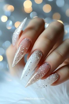 38+ summer nails art 2024 nails glitter – lifeadorable Sparkle And Chrome Nails, White Shine Nails, Fairytale Nails, Badass Nails, Summer Nails Art, 2024 Nails, Art 2024, Shine Nails, Pretty Nail Designs