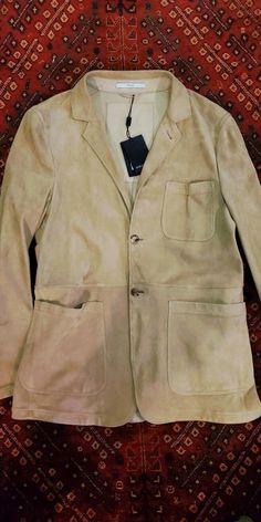 NWT YSL YVES SAINT LAURENT ROUGH OUT BLAZER SAND 40 Brands Outlet, Vest Jacket, Yves Saint Laurent, Saint Laurent, Coats Jackets, Mens Accessories, Blazer, Mens Outfits, Things To Sell