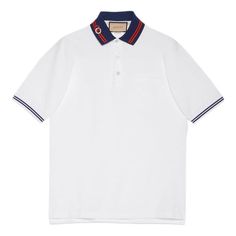 GUCCI Cotton piquet polo with Interlocking G 'White Blue' 658067-XJDI2-9692 Gucci Cotton Short Sleeve Polo Shirt, Gucci Cotton Polo Shirt, Classic Gucci Cotton Polo Shirt, Casual Gucci Cotton Polo Shirt, Gucci Classic Cotton Polo Shirt, Gucci Casual Collared Polo Shirt, Casual Gucci Polo Shirt, Casual Gucci Collared Polo Shirt, Gucci Classic Short Sleeve Polo Shirt