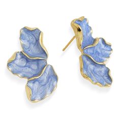 PRICES MAY VARY. Elegant flower petal stud earrings, irregular floral leaf design, enamel dazzling fine sparkle, classic and timeless, special fashion accessories that adds a touch of elegance to your everyday look. Cute sweet ear stud, push back for pierced ears, perfect for both daily casual business work and formal event parties. 14K gold plated brass, lightweight, fade-resistant, lead free, nickel free, hypoallergenic and comfortable to wear, making them a durable and long-lasting choice. Gr White Flower Earring, Petal Earrings, Floral Studs, Prom Style, Stud Jewelry, Flower Petal, Elegant Flowers, Big Flowers, Floral Jewellery