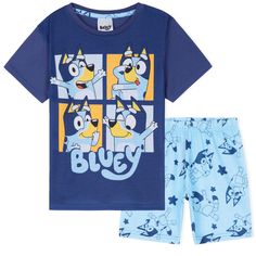 PRICES MAY VARY. Treat your little Bluey fan to their new favorite sleepwear with these stylish girls' and boys' pajama sets, which include a comfy crew neck t-shirt and matching shorts. The material is soft and breathable and they're perfect for lounging and playing at home or getting a comfy night's sleep These Bluey PJs are available in a range of sizes to suit kids and toddlers, and there's a range of cute designs to choose from. The elasticated waist provides a comfortable and secure fit th Bluey Pjs, Bluey Pyjamas, Boys Pjs, Toddler Pajamas, Kids Pjs, Pyjama Sets, Boys Pajamas, Niece And Nephew, Boy Clothes