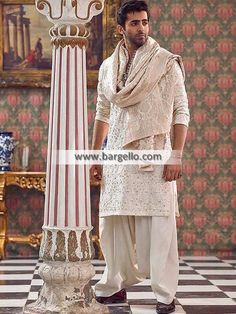 Indian Designer Kurta Shalwar UK USA Canada Australia Norway Sweden Saudi Arabia Luxury Cotton Bandhgala With Chikankari Embroidery, Luxury Jamawar Kurta For Eid, Kurta Pajama Men Punjabi Sardar With Shawl, Luxury Raw Silk Sherwani With Chikankari Embroidery, Pakistani Mens Shalwar Kameez Shawl, Kurta Designs For Men, Fancy Kurta For Men, Male Wedding Guest Outfit, Kurta Designs Men's