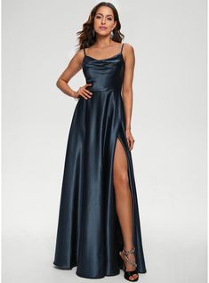 JJ's House Stretch Satin Cowl Fall Spring Summer Winter A-line General Plus Leg Slit Back Zip Modest Prom Dresses Black Tie Beautiful Back Minimalist Simple Dark Navy Height:5.8ft（176cm） Bust:32in（82cm）Waist:24in（61cm）Hips:35in（89cm） No Floor-Length Blue Model Name:. #JJ's House #StretchSatin #Cowl #Fall #Spring #Summer #Winter #Aline #General #Plus #LegSlit #BackZip #ModestPromDresses #BlackTie #BeautifulBack #Minimalist #Simple #DarkNavy #No #FloorLength #Blue Copper Dresses, Satin Prom Dresses, V Neck Prom Dresses, Floor Length Prom Dresses, Dresses Formal Elegant, Doll Wardrobe, Prom Dresses Modest, A Line Prom Dresses, Satin Prom Dress