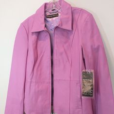 Lavender Leather Jacket Purple Formal Outerwear For Spring, Formal Purple Outerwear For Spring, Lavender Outerwear For Formal Spring Events, Lavender Formal Outerwear For Spring, Formal Lavender Outerwear For Spring, Classic Purple Outerwear For Spring, Classic Purple Spring Outerwear, Fitted Lavender Outerwear For Spring, Purple Long Sleeve Leather Jacket For Spring