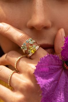 Meredith Young lagoon split ring in yellow gold. 18K Yellow Gold0.19 ctw Diamonds, 1.59 cts Canary Tourmaline, 0.32 Nigerian Neon Beryl, 0.18 cts Aquamarine, 0.8 cts Mali Garnet, 0.7 cts Aqua Tourmaline Yellow Multi-stone Sapphire Ring, Fine Jewelry Yellow Multi-stone Diamond Ring, Yellow Multi-stone Diamond Ring Fine Jewelry, Yellow Multi-stone Diamond Ring In Fine Jewelry Style, Yellow Multi-stone Diamond Ring, Fine Jewelry Yellow Multi-stone Rings, Fine Jewelry Yellow Gold Multi-stone Diamond Ring, Fine Jewelry Yellow Gold Multi-stone Ring, Yellow Topaz Emerald-cut Ring In Fine Jewelry