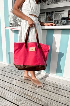 Summer bag, Summer bags, Summer tote bag, Handmade bags, Pink purses,  Beach bag gift basket, Bachelorette bags, Italian summer outfits, vacation Horse Hair Tassels, Wax Canvas, Quick Weekend Getaways, Lynchburg Virginia, English Bridle, Pink Canvas, Key Clip, Dark Denim Jeans, Perfect Pink