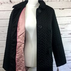 kate spade | Jackets & Coats | Kate Spade Solid Black Water Resistant Quilted Lon | Poshmark Luxury Long Sleeve Outerwear By Kate Spade, Luxury Long Sleeve Kate Spade Outerwear, Baby Pink Satin, Leopard Blazer, Polka Dot Blazer, Black Velvet Blazer, Navy Blue Blazer, Corduroy Blazer, Posh Party