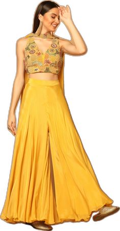 Multicolor Sleeveless Sets With Floral Embroidery, Multicolor Floral Embroidered Sleeveless Set, Sleeveless Silk Sets With Resham Embroidery, Silk Sleeveless Sets With Resham Embroidery, Sleeveless Sequin Sets For Spring, Spring Sleeveless Sequin Sets, Spring Sequined Sleeveless Sets, Sleeveless Embroidered Sets For Navratri, Multicolor Sleeveless Sets With Intricate Embroidery