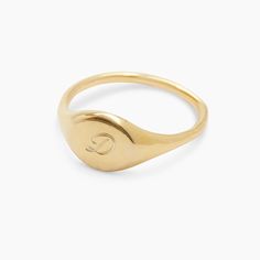 gorjana Jewelry | Bespoke Gold Signet Ring Shifting Jewelry, Ring With Initials, Ring Meaning, 21st Ideas, Rings With Meaning, Signet Ring Gold, Earrings Stacking, Signet Rings Women, Gorjana Jewelry