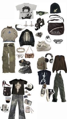 Dark Fairy Core Outfits Men, Grunge Clothing Brands, Fit Ideas Grunge, Y2k Grunge Outfits Masc, 90s Grunge Accessories, Grunge Fits Aesthetic, Street Grunge Outfits, Alt Clothing Ideas, Biker Outfit Aesthetic