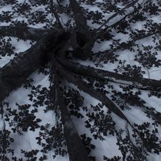 black and white photograph of tree branches in snow covered area with trees on both sides