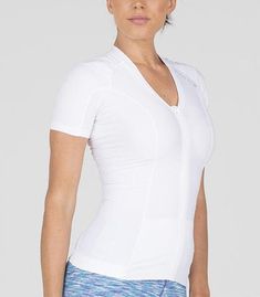 Posture Shirt® For Women - Pullover - Alignmed Supportive White Workout Top, Supportive Functional Tops For Yoga, Supportive Functional Yoga Tops, Functional White Tops With Light Support, White Functional Tops With Light Support, Supportive Functional Workout Tops, Compressive Functional Tops Squat Proof, Functional Compressive Squat Proof Top, Sportswear Tops With Light Support And Supportive Fit