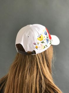 Hand embroidered hat custom embroidered hat floral | Etsy Spring Cotton Snapback Cap, Spring Cotton Snapback Hat For Beach, Adjustable Brimmed Dad Hat For Spring, Spring Cotton Snapback Trucker Hat, Cotton Snapback Trucker Hat For Spring, Summer Brimmed Cotton Trucker Hat, Summer Cotton Brimmed Trucker Hat, Cotton Brimmed Trucker Hat For Summer, Adjustable Snapback Hat With Curved Visor For Summer