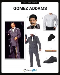 costume guide for men from the movie's hit show, gonez addams