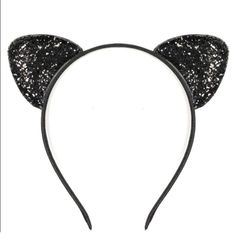 Sparkly Glitter Cat Ears Headband Cute Ear Hair Accessories For Daily Wear,Party,Halloween Costume Accessories Cute Style: Sparkly Glitter Cat Ear Headbands For An Adorable Look. Comfortable Fit: Flexible Wire Construction Allows For Easy Adjustment. Durable Material: Made With High-Quality Materials For Long-Lasting Use. Versatile Use: Perfect For Daily Wear As Well As Animal Theme Party, Halloween, Christmas, Carnival, Birthday Party, Cosplay Party, Festivals,Stage Performance, Costume Party E Black Cat Ears, Pom Pom Headband, Unique Headband, Cat Ear Headband, Earring Jewelry Box, Cat Ears Headband, Comfortable Headbands, Baby Hair Accessories, Halloween Costume Accessories