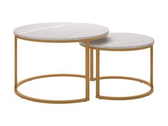 Round marble and gold nesting coffee tables with elegant design and stylish metal frames. Coffee Table Metal Frame, Coffee Table Metal, Round Nesting Coffee Tables, Nesting Coffee Table, Patio Storage, Patio Bar Set, Marble Surface, Nesting Coffee Tables, Table Metal