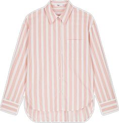 Shirting Fabric, The Frankie Shop, Frankie Shop, Wide Stripes, Stripe Shirt, Pink Stripes, High Low Hem, Striped Shirt, Oversized Fits