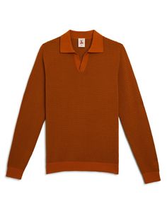 Sebastian Long Sleeve Shirt Flat Mens Leisure Wear, Italian Romance, Knitwear Collection, Dark Sunglasses, Burnt Sienna, Knit Polo, Linen Blazer, Softest Sweater, Knit Shirt