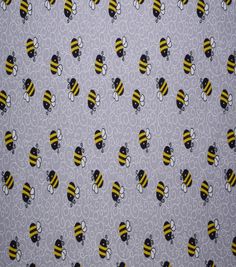 a bunch of bees that are on a gray background with black and yellow stripes in the middle