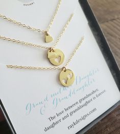 gold heart necklaces for grandmother, mother and daughter. adjustable 14k gf fine chain 16-18'' tiny infinity heart necklace-small infinity 7mm heart necklace-13mm in diameter two heart cutout necklaces - 13mm in diameter *please let me know if you need a different length-no extra charge up to 20'' * Important Safety Information * all our merchandises are made for children age 5+ due to choking hazards. All children should be supervised whilst wearing jewellery. Adjustable Charm Necklace For Best Friend Gift, Charm Necklaces For Mother's Day And Best Friend Gift, Gold Heart Necklace For Best Friend Gift, Hypoallergenic Necklace Gift For Mother's Day, Hypoallergenic Necklace For Mother's Day Gift, Adjustable 14k Gold Filled Necklace For Anniversary, Hypoallergenic Necklaces For Best Friend Gift, Mother's Day 14k Gold Filled Charm Necklace For Mom, Mother's Day 14k Gold Filled Charm Necklace