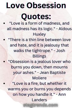 a poem with the words love obsesion quotes