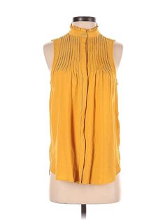 Treasure & Bond Sleeveless Blouse Size: X-Small Tops - used. 100% VISCOSE | Treasure & Bond Sleeveless Blouse: Yellow Tops - Size X-Small Cheap Yellow Semi-stitched Blouse Piece, Luxury Yellow Sleeveless Tops, Yellow Tops, Yellow Top, Sleeveless Blouse, Small Tops, Sleeveless Top, Women Handbags, Womens Tops