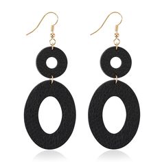 PRICES MAY VARY. 【QUALITY MATERIAL】Black represents the meaning of being mysterious and noble. The double round leather dangle earrings are made of soft goat skin leather from Italy, not PU leather or faux leather. Selected genuine leather, no irritating smell, and won't hurt the skin. Delicate leather, lasting color retention, comfortable touch. 18K Gold Plated hook, nickel free, light to wear and wont produce tension on your earlobes. Hypoallergenic earrings are suitable for sensitive ears. 【P Being Mysterious, Black Statement Earrings, Punk Earrings, African Earrings, Light Weight Jewelry, Mother Jewelry, 90s Retro, Round Leather, Colorful Earrings