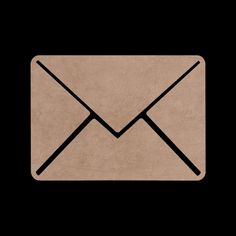 an envelope with two crossed lines on the front, and one in the back that is black