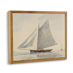 a painting of a sailboat on the water