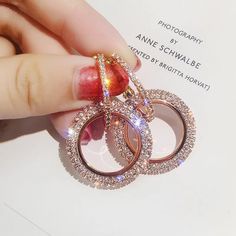 Simulated Diamond Yellow Plated , Rose Gold Plated . Silver Plated Goddess Earring, Round Diamond Earrings, Cheap Earrings, Bling Earrings, Style Star, Female Style, Crystal Stud Earrings, Fashion Color, Online Earrings