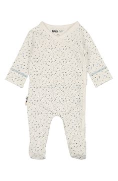 Wrap baby up in the comfort of this stretch-enhanced cotton footie outfitted with side snaps and a playful squiggle print. Side snap closure 95% cotton, 5% elastane Machine wash, tumble dry Imported Casual Cotton Footie For Bedtime, Casual Cotton Footie For Sleep, White Printed Onesie For Bedtime, Playful White Footie For Playtime, Spring Cotton Footie For Loungewear, Playful Fitted Footie For Bedtime, Playful Cotton Footie For Loungewear, Spring Bedtime Footie, Fitted Cotton Footie For Playtime