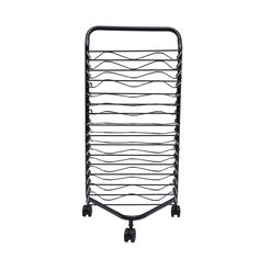 a large metal rack with wheels on it