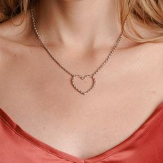 Translated from Italian, ‘Amore’ means love, and it’s a sentiment that we always like to express through beautiful, handcrafted pieces. The Amore Collection features a heart shape entirely crafted from our signature Links chain in 2mm diameter. Refined and romantic, these pieces are timeless symbols of love and romance. ​​The iconic DelBrenna texture makes them fresh and original. The Amore necklace is an ideal gift for someone special in your life, or just for yourself, representing your unique Valentine's Day Anniversary Cable Chain Necklaces, Valentine's Day Heart Necklace With Cable Chain For Anniversary, Heart Necklace With Cable Chain For Anniversary, Heart-shaped Cable Chain Necklace For Anniversary, Heart Shaped Cable Chain Necklace For Anniversary, Anniversary Heart Necklace With Cable Chain, Elegant Sterling Silver Heart Necklace With Cable Chain, Everyday Heart Necklace With Cable Chain For Valentine's Day, Elegant Heart Necklace With Cable Chain For Valentine's Day