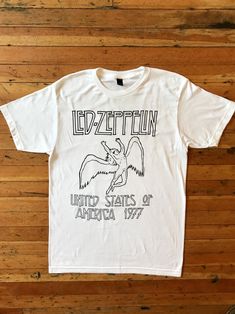 100% cotton Vintage reproduction Led Zeppelin Angel, Led Zeppelin Shirt, Cool Shirt Designs, Music Flyer, Rock Tees, Music Tees, Clothes Horse, Fallen Angel, Led Zeppelin