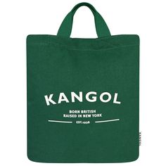 Kangol Classic Tote Bag Casual Satchel Backpack For Shopping, Large Capacity Tote Backpack For Shopping, Casual Rectangular Backpack For Shopping, Rectangular Shopping Backpack With Dust Bag, Green Backpack For Shopping, Green Shopping Backpack, Chic Green Canvas Bag, Everyday Shoulder Gift Bag, Green Backpack With Top Carry Handle