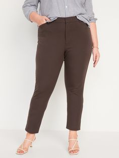 The Pixie pants you love, now in a more fabulous fit & fabric ✨ Double hook-and-bar closure and zip fly.  Diagonal on-seam pockets in front; decorative welt faux-pockets in back.  Smoothing pocket lining holds you in for a slimming effect.  Soft-wa Pixie Pants, Ankle Pants, Cotton Twill, Old Navy, Capri Pants, Pants For Women, High Waisted, Plus Size, Pants